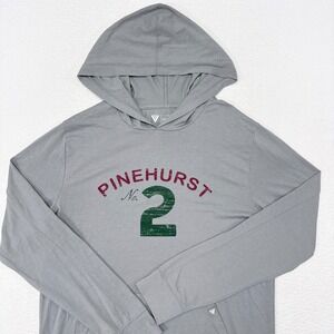 Pinehurst No. 2 Golf Hoodie Mens Size Small Gray Levelwear Sweateshirt Pullover